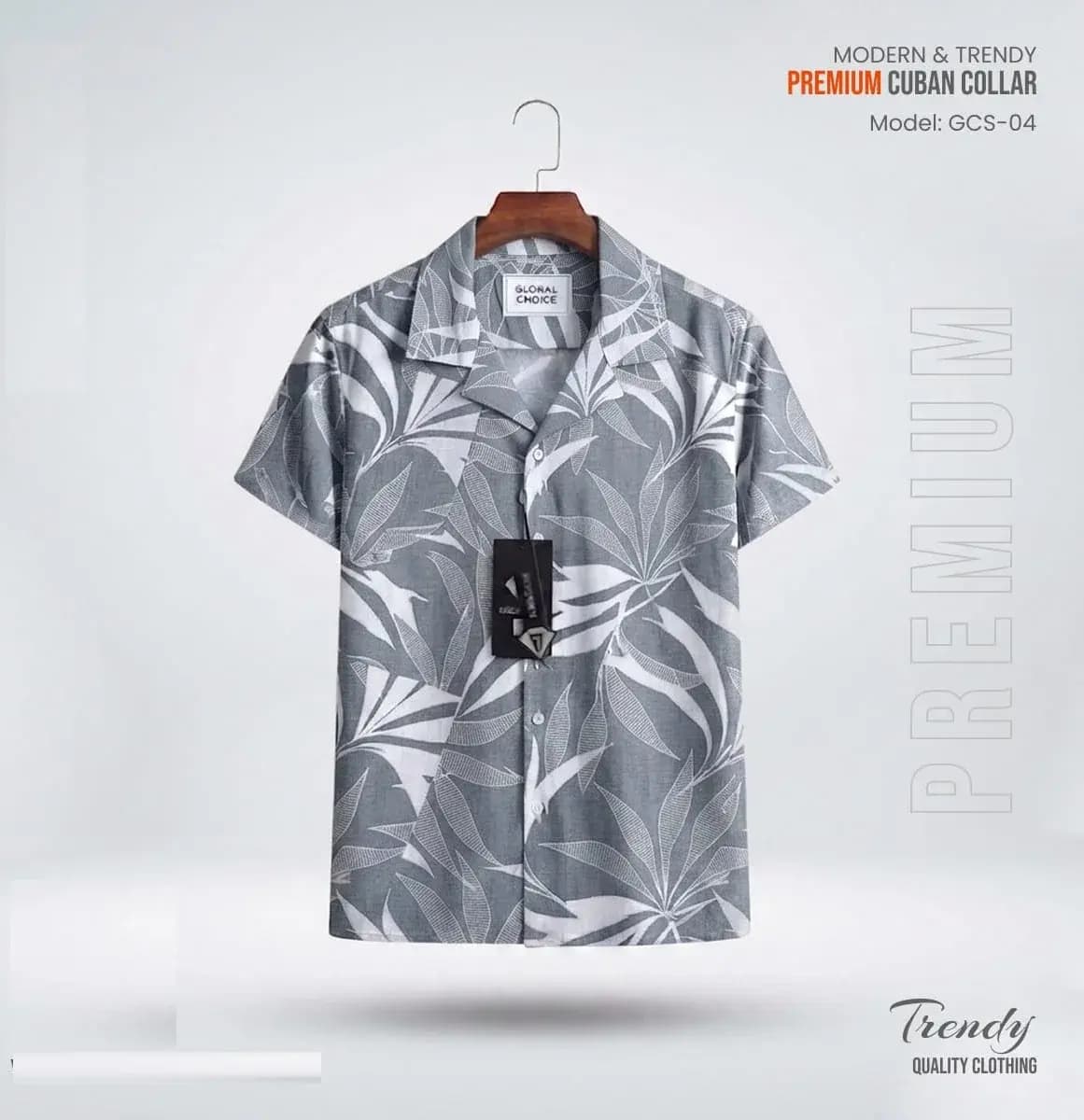 Premium Short Sleeve Cuban Collar Shirt 100% Cotton