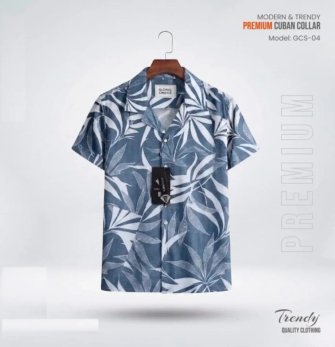 Premium Short Sleeve Cuban Collar Shirt 100% Cotton