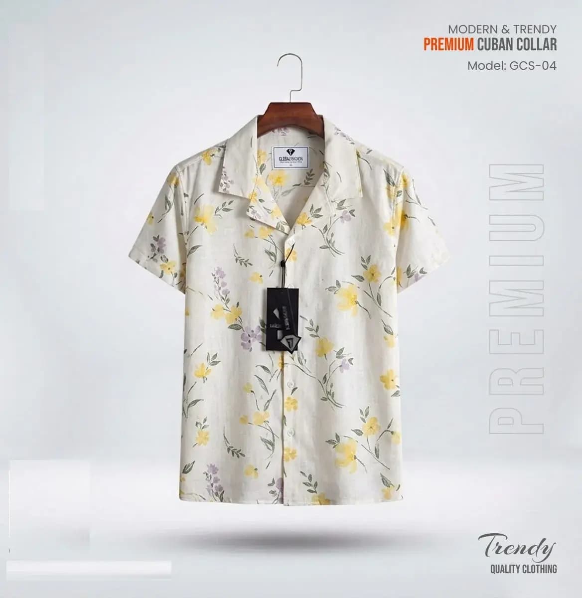 Premium Short Sleeve Cuban Collar Shirt 100% Cotton